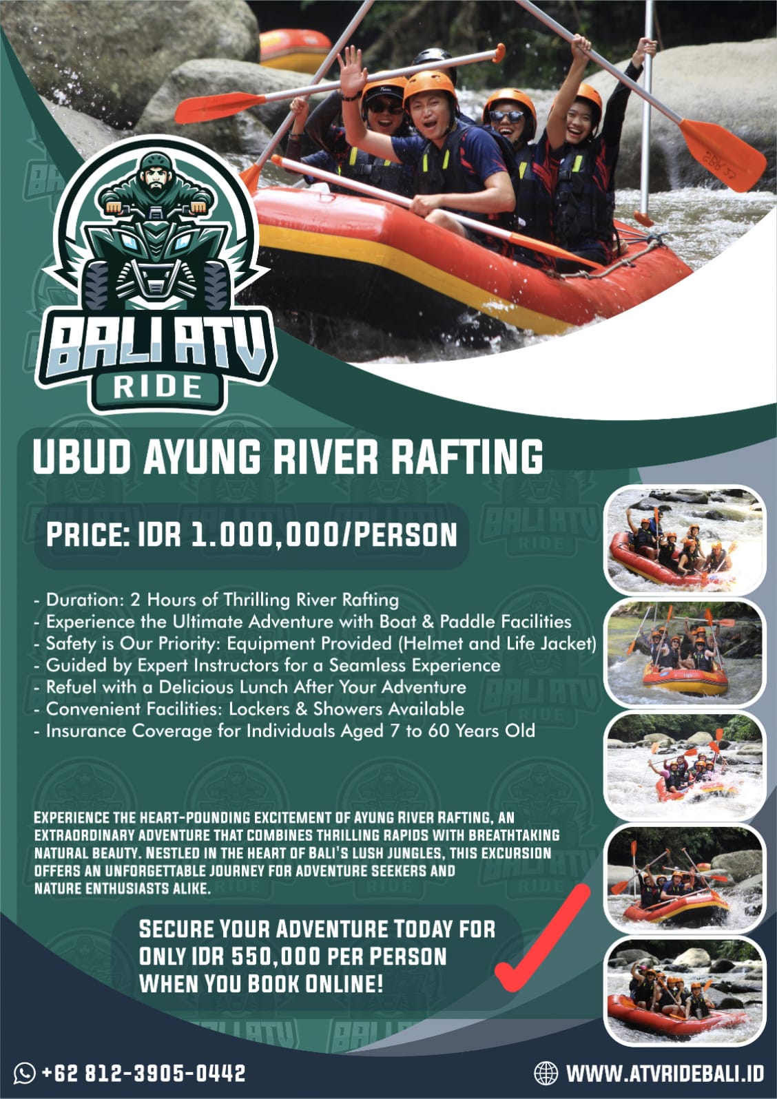 ubud ayung river rafting price